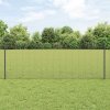 Plot s sloupkem Šedá 0,8 x 25 m Ocel a PVC 3336595