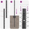 set oplocení zahrady Set 2 Šedá Ocel 1,5 m široký, 25 m dlouhý 3336869