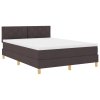 Postel s box springem a matrací tmavě hnědá 140x200 cm látka 3339003