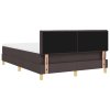 Postel s box springem a matrací tmavě hnědá 140x200 cm látka 3339003