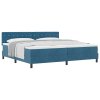 Boxspring postel s matrací tmavě modrá 200x200 cm samet 3339132