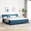 Boxspring postel s matrací tmavě modrá 200x200 cm samet 3339132
