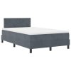 Box Spring Bed s matrací Tmavě šedá 120x200 cm Samet 3339231