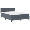 Postel s boxspringem a matrací tmavě šedá 160x200 cm samet 3339249