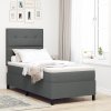 Postel s box springem s matrací Tmavě šedá 90x200 cm Tkanina 3339358