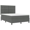 Postel s box springem a matrací tmavě šedá 160x200 cm tkanina 3339400