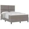Postel s boxspringem s matrací taupe 140x190 cm tkanina 3339466