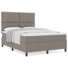 Postel s boxspringem s matrací taupe 140x190 cm tkanina 3339466