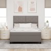 Postel s boxspringem s matrací taupe 140x190 cm tkanina 3339466
