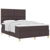 Boxspring postel s matrací Tmavě hnědá 140x190 cm Textil 3339619