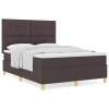 Boxspring postel s matrací Tmavě hnědá 140x190 cm Textil 3339619