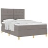 Postel s boxspringem a matrací taupe 140x190 cm textilie 3339620