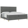 Postel s box springem a matrací tmavě šedá 200x200 cm tkanina 3339645