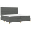 Postel s box springem a matrací tmavě šedá 200x200 cm tkanina 3339645
