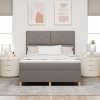 Postel se zásuvkou a matrací taupe 140x190 cm z tkaniny 3339697