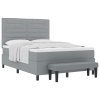 boxspring postel s matrací a lavicí světle šedá 140x190 cm látka 3343988