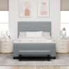 boxspring postel s matrací a lavicí světle šedá 140x190 cm látka 3343988