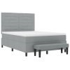 boxspring postel s matrací a lavicí světle šedá 140x190 cm látka 3343988