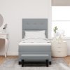 Boxspring postel s matrací a lavicí světle šedá 100x200 cm látka 3344044