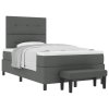 Boxspring postel s matrací a lavicí tmavě šedá 120x200 cm látka 3344059