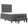 Boxspring postel s matrací a lavicí tmavě šedá 120x200 cm látka 3344059