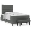Boxspring postel s matrací a lavicí tmavě šedá 120x200 cm látka 3344059