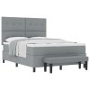 Boxspring postel s matrací a lavicí světle šedá 140x190 cm tkanina 3344065