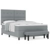 Boxspring postel s matrací a lavicí světle šedá 140x190 cm tkanina 3344065