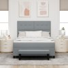 Boxspring postel s matrací a lavicí světle šedá 140x190 cm tkanina 3344065
