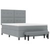 Boxspring postel s matrací a lavicí světle šedá 140x190 cm tkanina 3344065