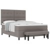 Postel s boxspringem s matrací a lavičkou taupe 140x190 cm látka 3344069
