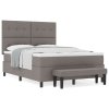 Postel s boxspringem s matrací a lavičkou taupe 140x190 cm látka 3344069