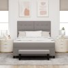 Postel s boxspringem s matrací a lavičkou taupe 140x190 cm látka 3344069