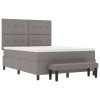 Postel s boxspringem s matrací a lavičkou taupe 140x190 cm látka 3344069