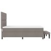 Postel s boxspringem s matrací a lavičkou taupe 140x190 cm látka 3344069