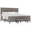 Postel s boxspringem a matrací a lavičkou taupe 200x200 cm Látka 3344097