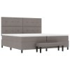 Postel s boxspringem a matrací a lavičkou taupe 200x200 cm Látka 3344097