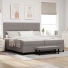Postel s boxspringem a matrací a lavičkou taupe 200x200 cm Látka 3344097