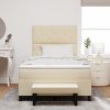 Postel s box springem s matrací a lavicí krémová 120x200 cm tkanina 3344140