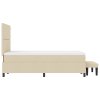 Postel s box springem s matrací a lavicí krémová 120x200 cm tkanina 3344140