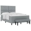 boxspring postel s matrací a lavicí světle šedá 140x190 cm tkanina 3344142
