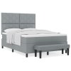 boxspring postel s matrací a lavicí světle šedá 140x190 cm tkanina 3344142