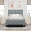 boxspring postel s matrací a lavicí světle šedá 140x190 cm tkanina 3344142