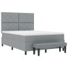 boxspring postel s matrací a lavicí světle šedá 140x190 cm tkanina 3344142