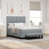 boxspring postel s matrací a lavicí světle šedá 140x190 cm tkanina 3344142
