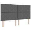 Postel s boxspringem, matrací a lavicí tmavě šedá 180x200 cm látka 3344164