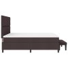 Postel s boxspringem s matrací a lavičkou tmavě hnědá 180x200 cm tkanina 3344166