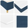Postel s boxspringem a matrací a lavicí modrá 90x200 cm textil 3344197