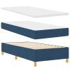Postel s boxspringem a matrací a lavicí modrá 90x200 cm textil 3344197