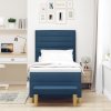 Postel s boxspringem a matrací a lavicí modrá 90x200 cm textil 3344197